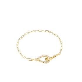 ANIA HAIE Gold Interlocked Pave and Polished Knot Bracelet • Material: 925 Sterling Silver with 14kt Gold Plating with Cubic Zirconia • Bracelet Length: 17.8m • Weight: 4.3g