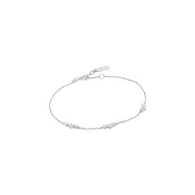ANIA HAIE Silver Cluster Station Bracelet • Material: 925 Sterling Silver with Rhodium Plating with Cubic Zirconia • Bracelet Length: 16.5cm • Extender Length: 2cm