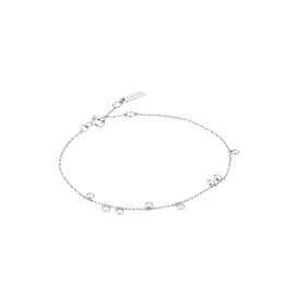 ANIA HAIE Silver Bezel-Set Droplet Station Bracelet • Material: 925 Sterling Silver with Rhodium Plating with Cubic Zirconia • Bracelet Length: 16.5cm • Extender Length: 2cm
