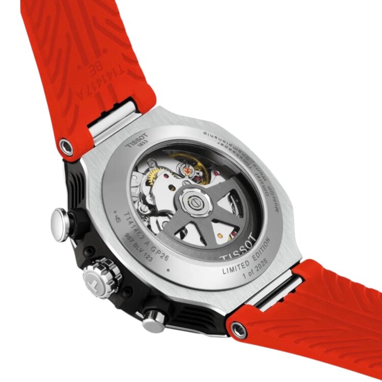 TISSOT (M) TISSOT T-RACE MOTOGP 2026 45MM T141.462.27.051.00 Diameter:  45 mm 316L Stainless Steel Case Scratch-resistant with PVD Coating, Sapphire Crystal, Swiss Automatic Movement, See Through Case Back, 68 Hour Power Reserve