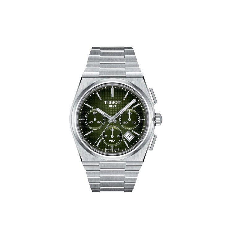 TISSOT (M) TISSOT PRX 42MM T137.427.11.091.00 Diameter:  42 mm 316L stainless steel case Scratch-resistant sapphire crystal Dial: Green, Swiss automatic movement, 68 Hour Power Reserve
