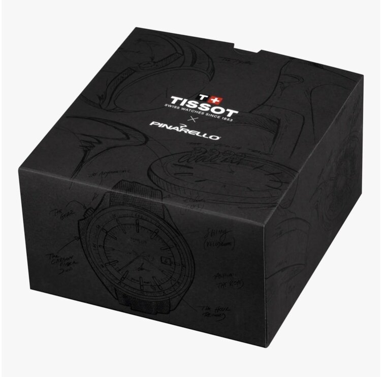 TISSOT (M) TISSOT PINARELLO 43MM T162.408.97.061.00 Diameter:  43.14mm 316L stainless steel case Scratch-resistant sapphire crystal, Certified Chronometer, Additional Leather Band, Up to 80 Hour Power Reserve