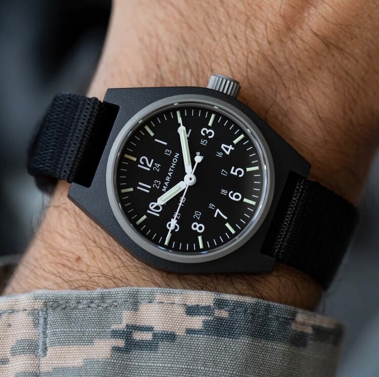 (M) MARATHON 34MM BLACK GPM, STANDARD ISSUE, TRITIUM, FIELD MECHANICAL, TYPE 2