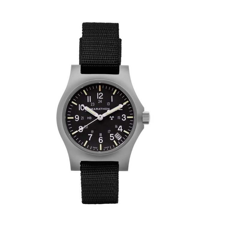 (M) MARATHON 34MM BLACK GPM, STANDARD ISSUE, TRITIUM, FIELD MECHANICAL, TYPE 2