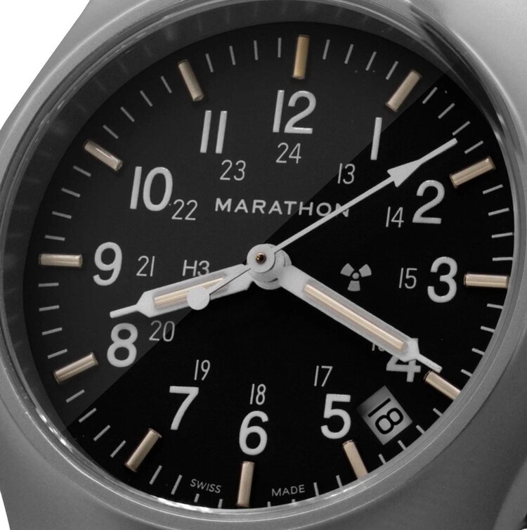 (M) MARATHON 34MM BLACK GPM, STANDARD ISSUE, TRITIUM, FIELD MECHANICAL, TYPE 2