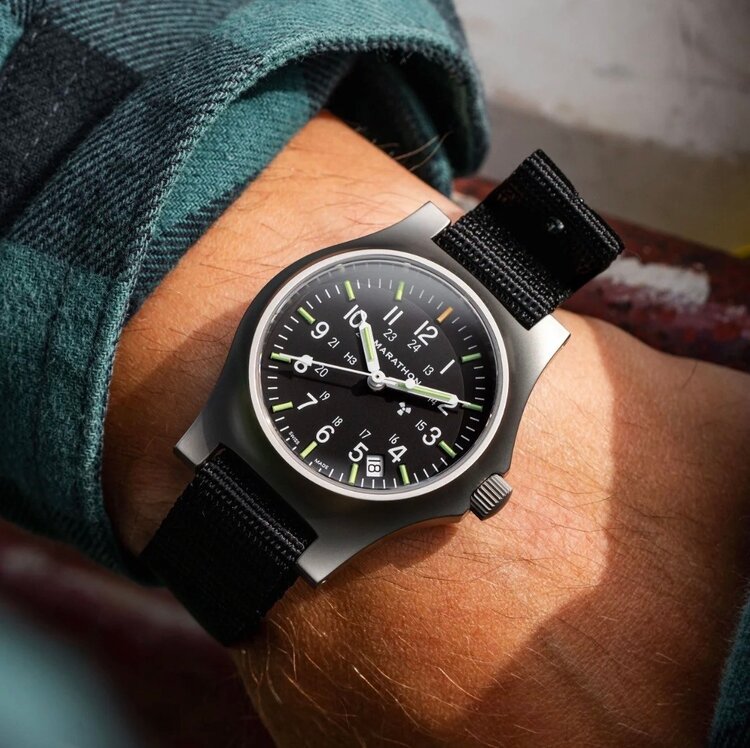 (M) MARATHON 34MM BLACK GPM, STANDARD ISSUE, TRITIUM, FIELD MECHANICAL, TYPE 2