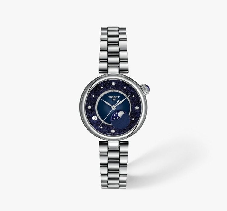 TISSOT TISSOT T152.223.11.496.00 Desir Diameter:  29.6mm  Dial colour Blue Index type Gemstones Gemstone type (dial) Diamonds Gemstone quantity (dial) 4.00 Gemstone carat (dial) 0.02 Gemstone clarity (dial) 04 Gemstone colour(dial)Top Wessel