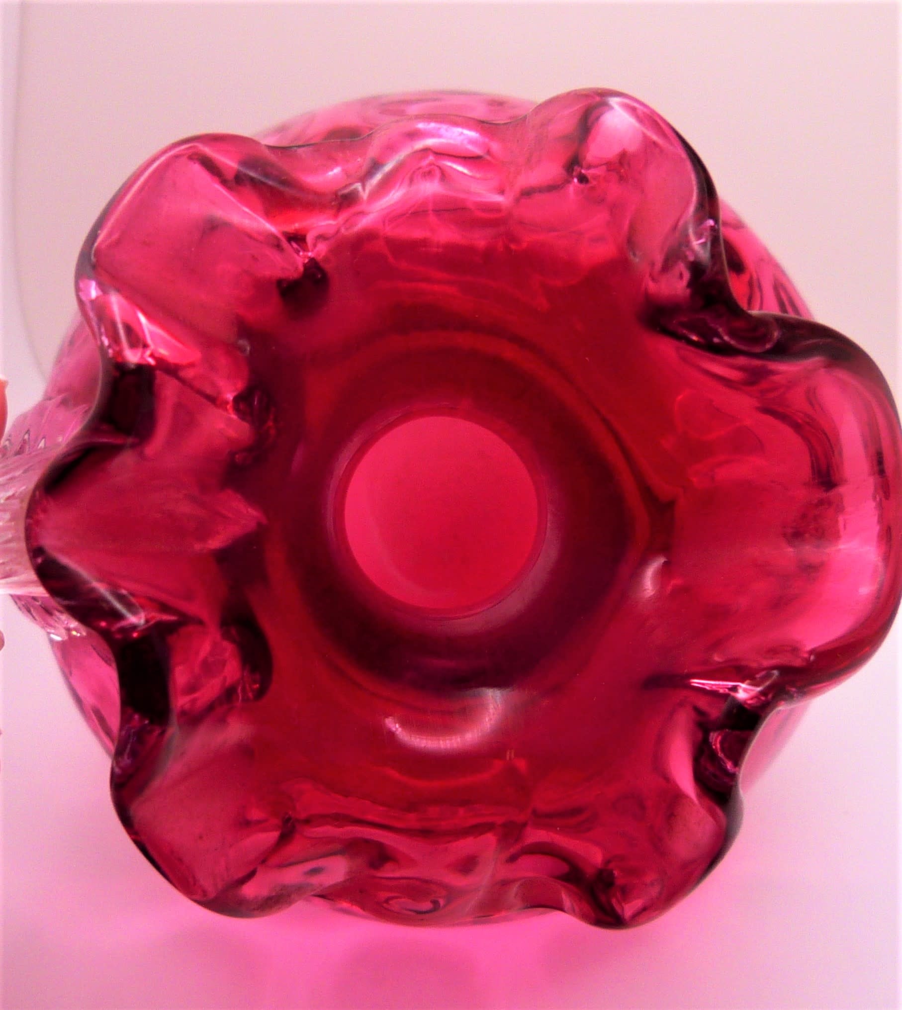 Large Fenton Coin Dot Ruby Overlay 2qt Pitcher 