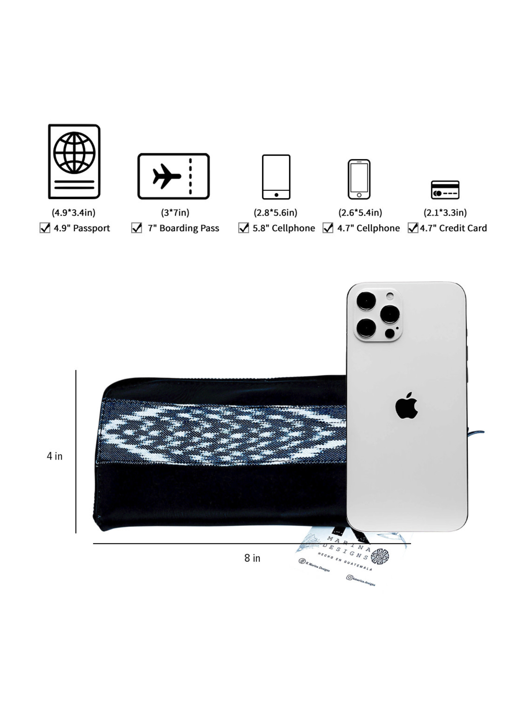 K MARINA DESIGNS Husky Wallet ( Black Diamond )