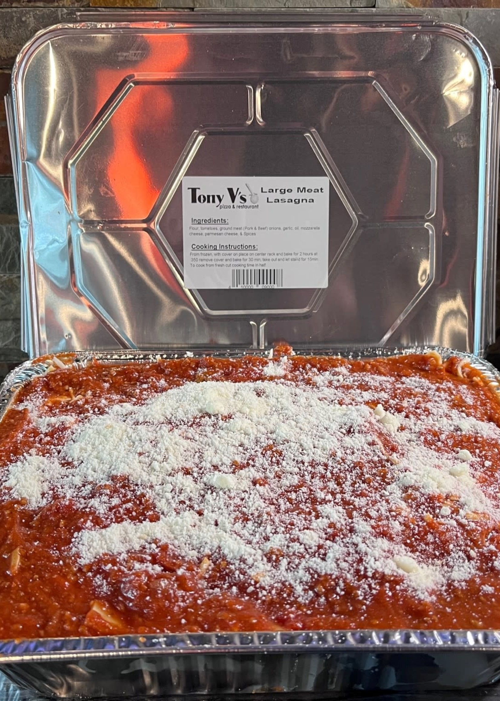 Tony Vs Pizza & Restaurant Meat Lasagna (Tony Vs)  Large