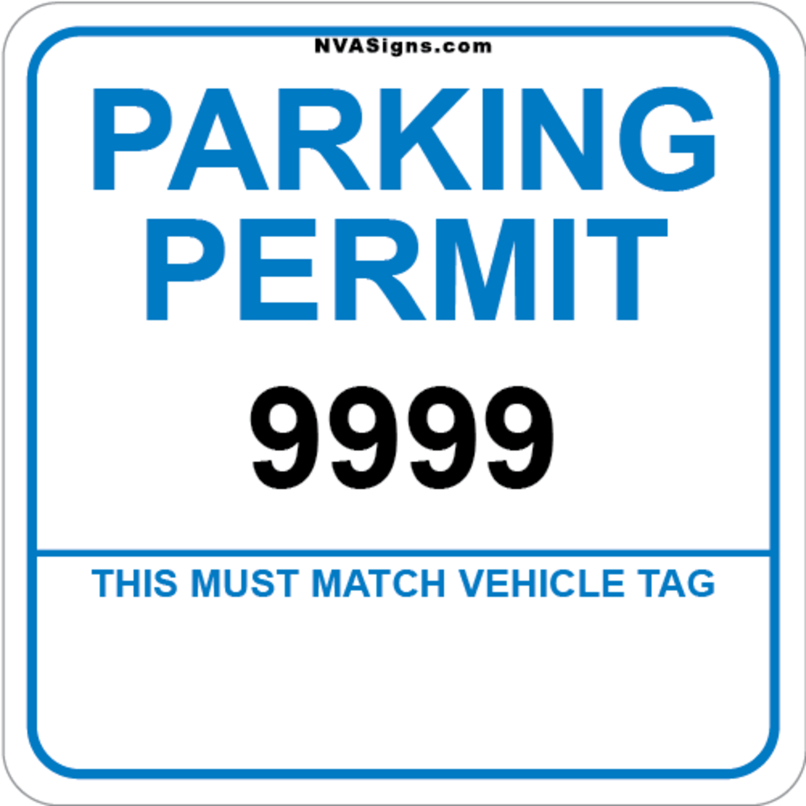 Standard Simple Square Permit w/Tag