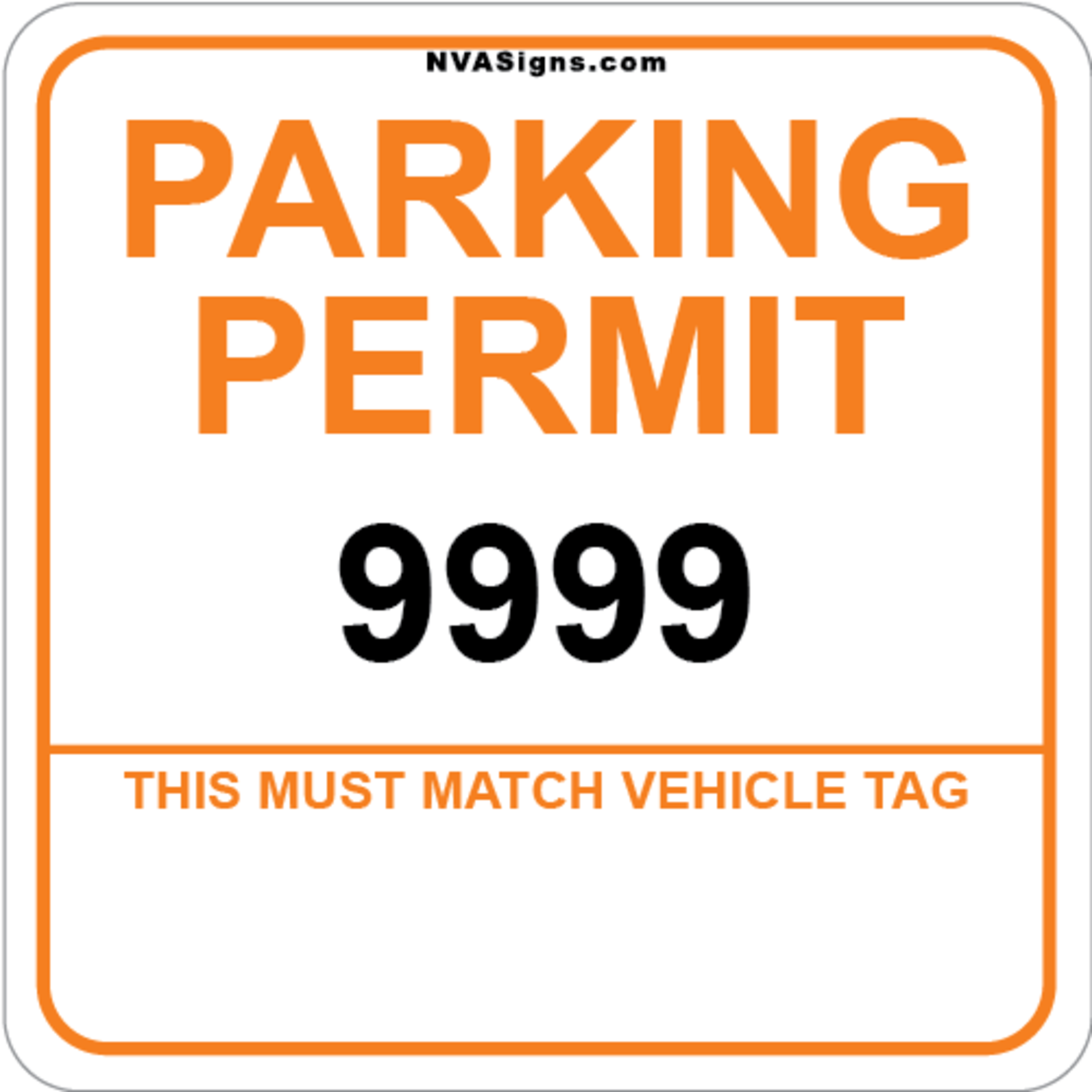 Standard Simple Square Permit w/Tag