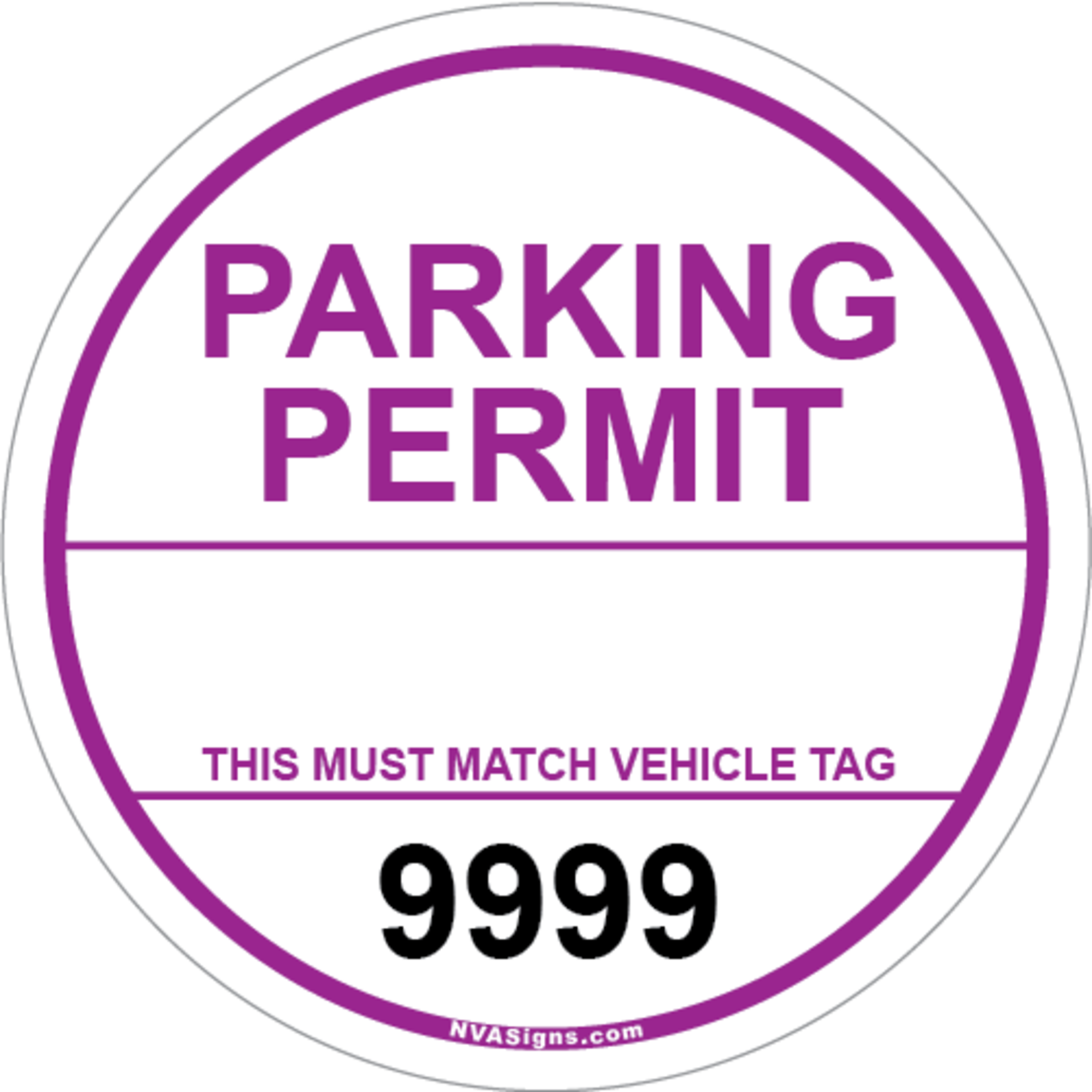 Standard Simple Circle Permit w/Tag