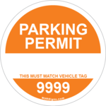 Standard Full Color Circle Permit w/Tag