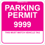 Standard Full Color Square Permit w/Tag
