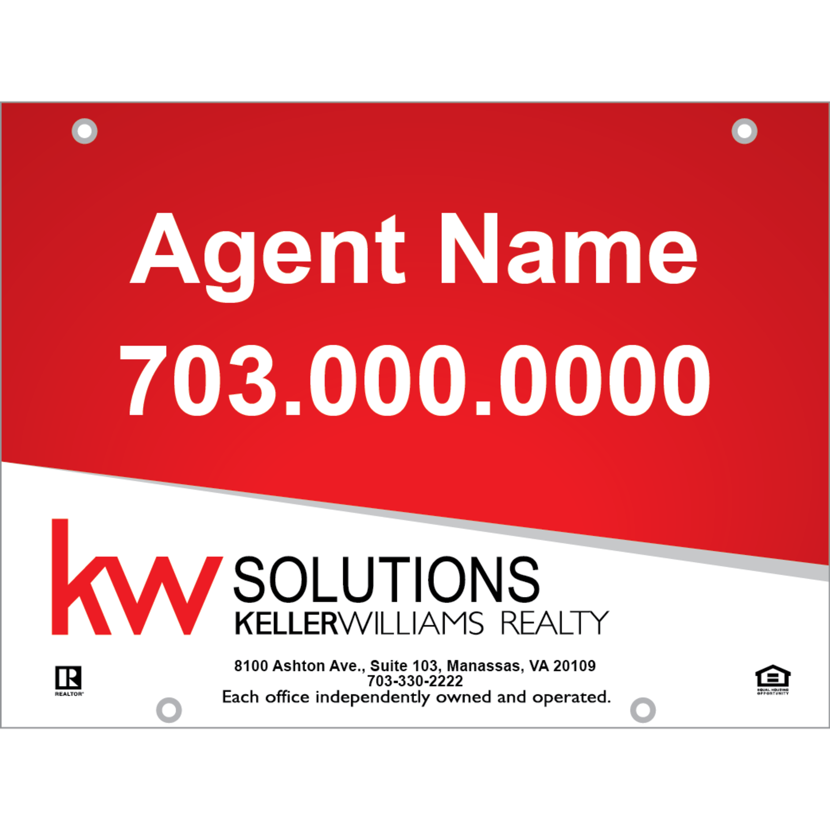 18" x 24" KW Design 2 Listing Sign