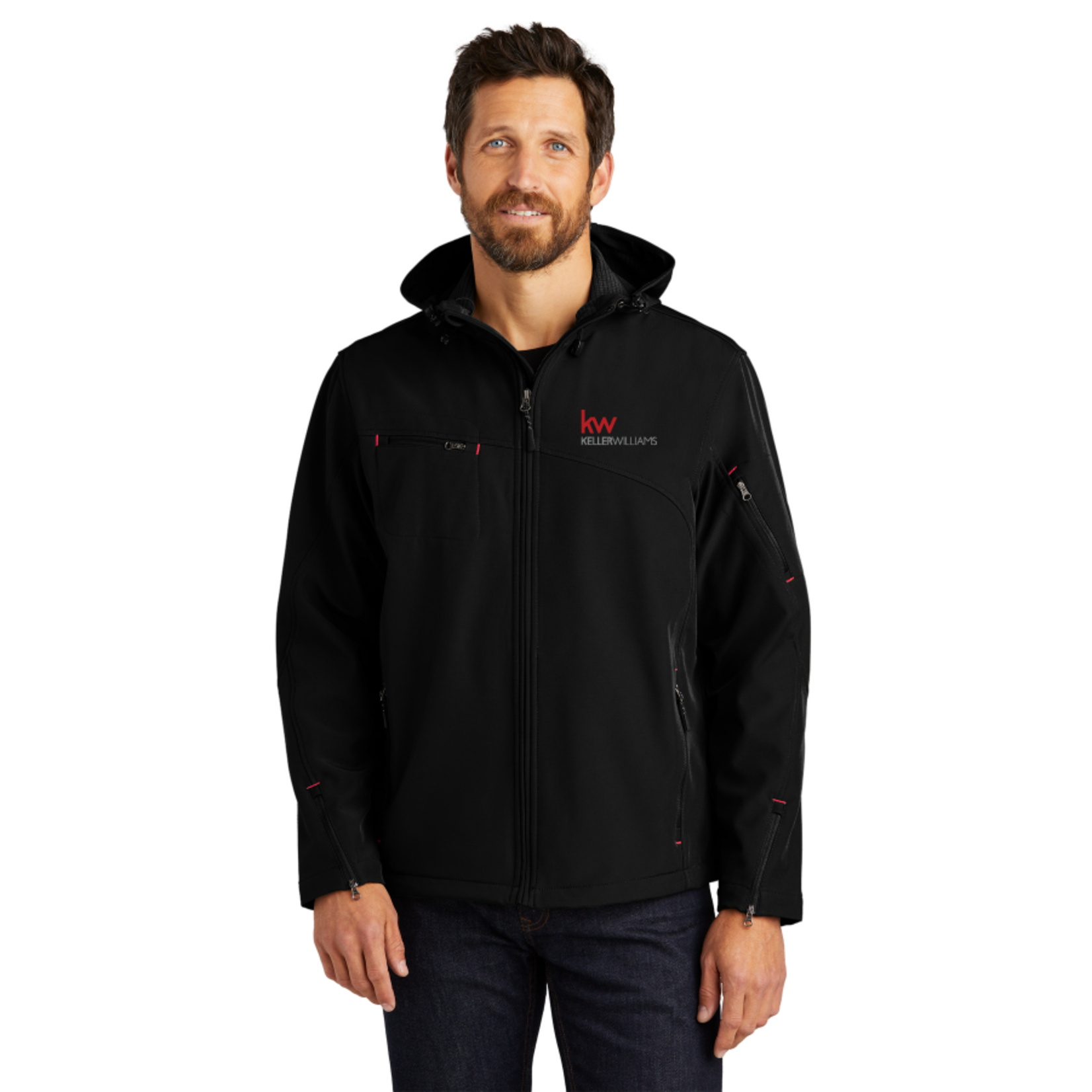 Port Authority KW J706 Textured Hooded Soft Shell Jacket