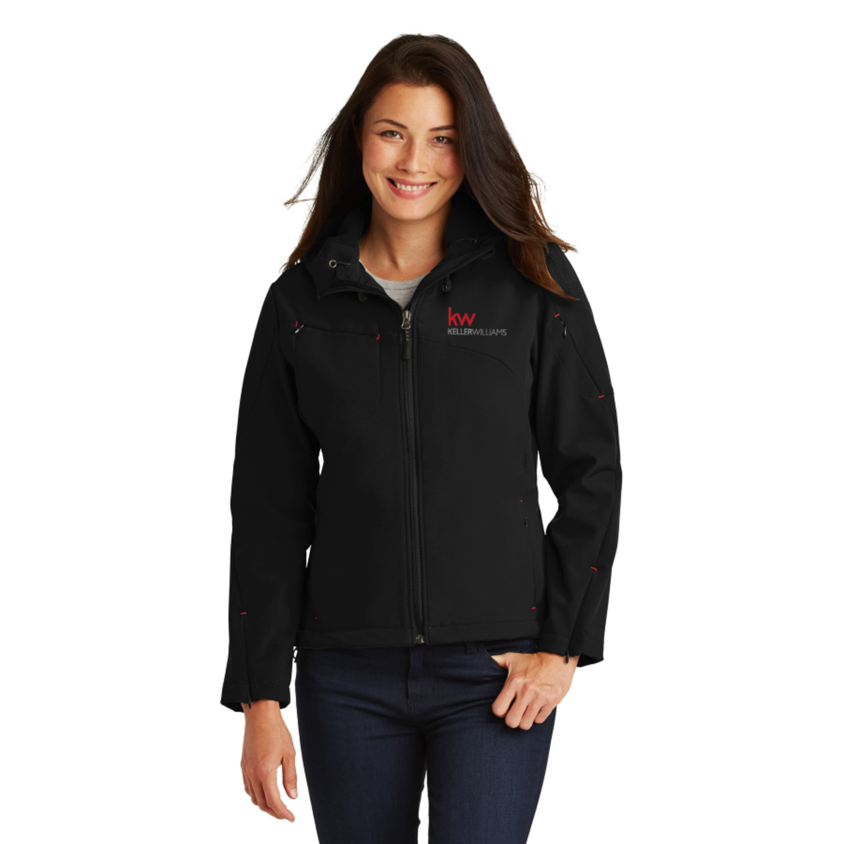 Port Authority KW L706 Ladies Textured Hooded Soft Shell Jacket