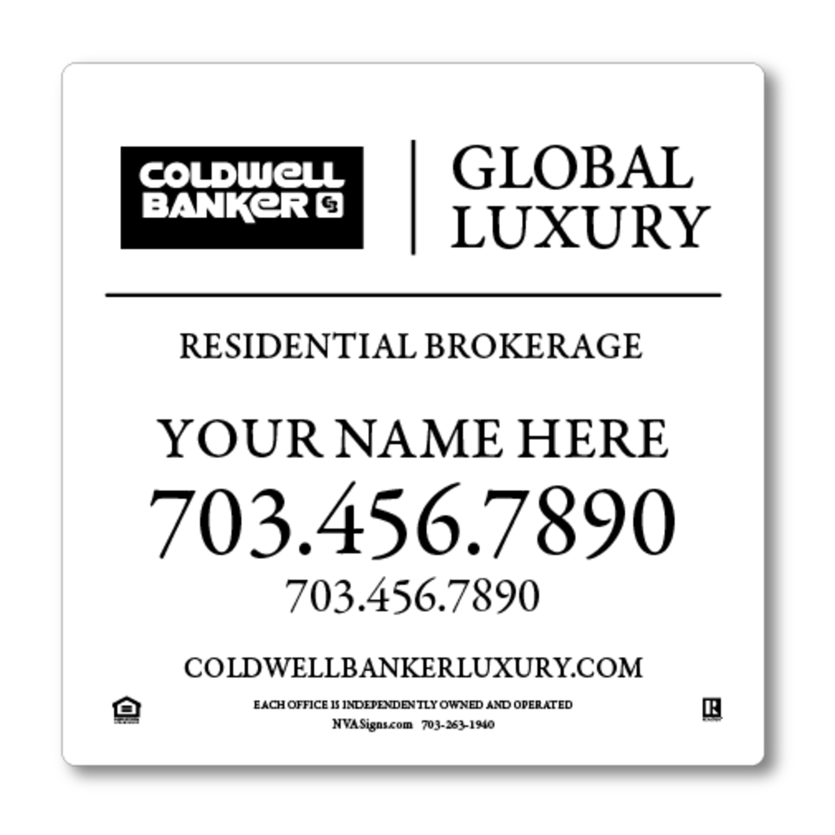 Coldwell Banker 24" x 24" LUXURY Listing Sign