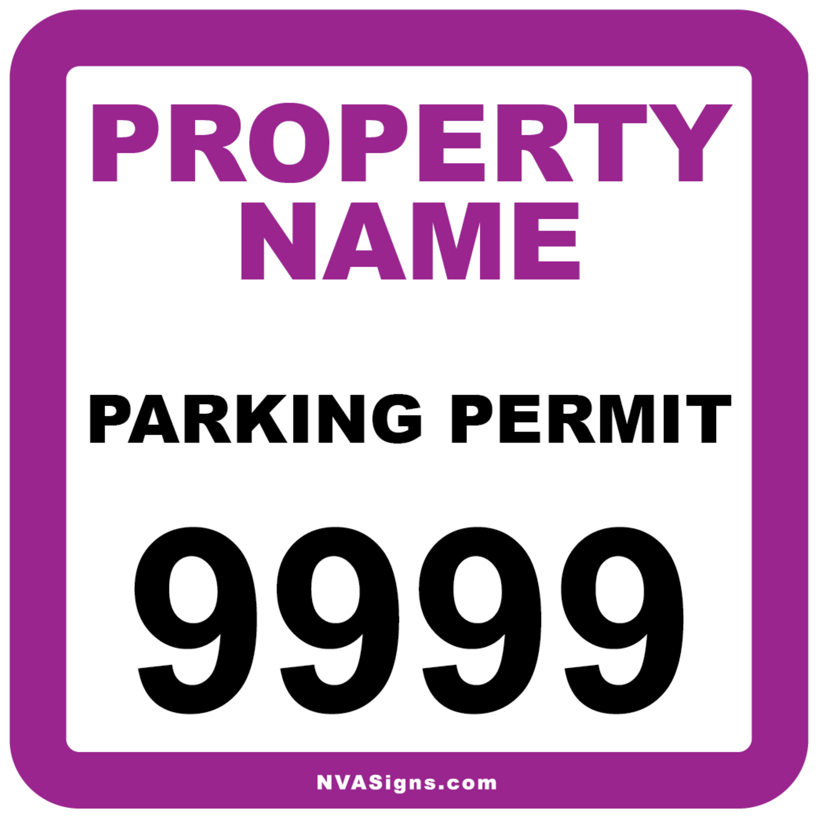 Custom Half Color Square Permit