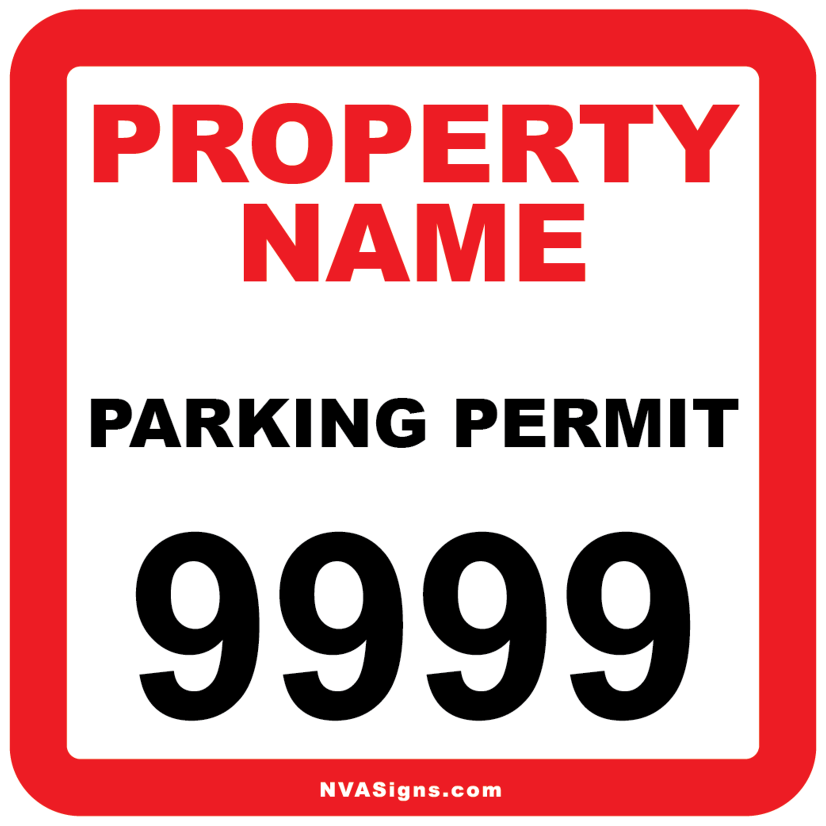 Custom Half Color Square Permit