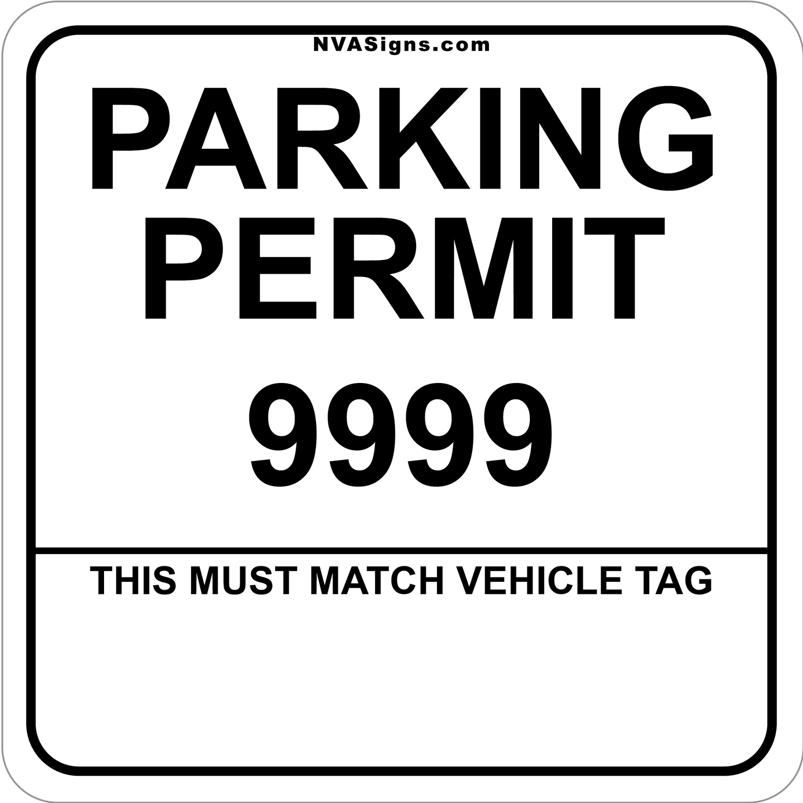 Standard Simple Square Permit w/Tag