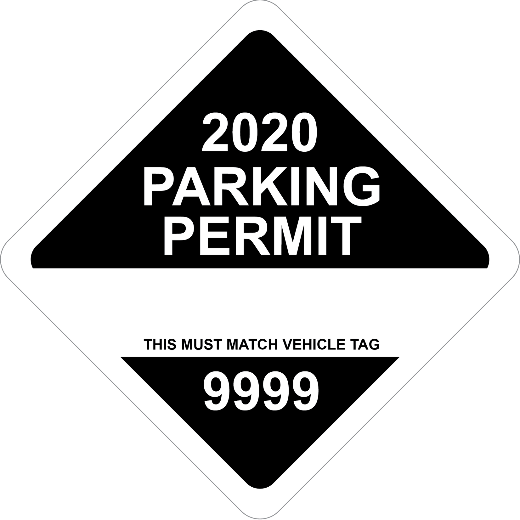 Standard Full Color Diamond Permit w/Tag
