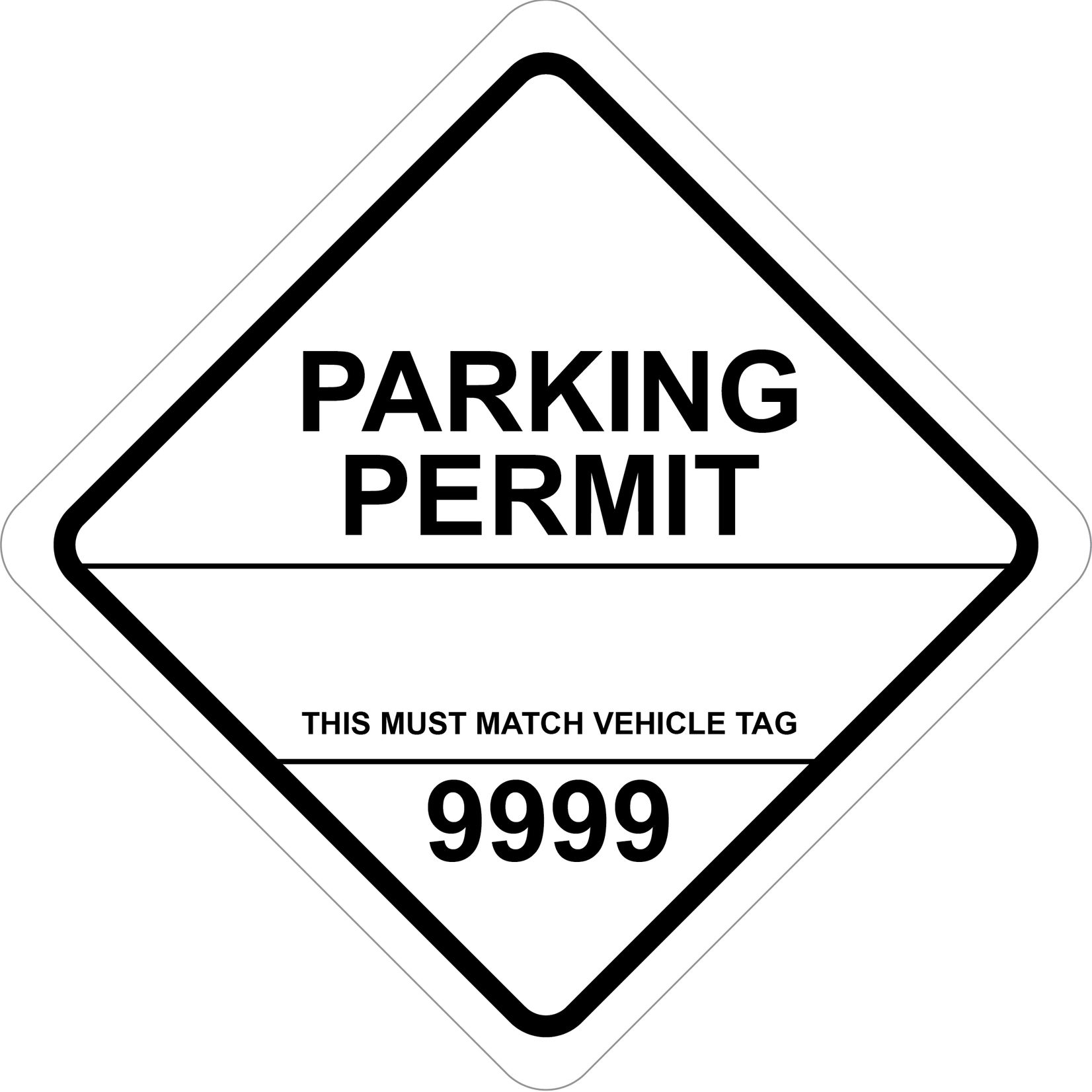 Standard Simple Diamond Permit w/Tag