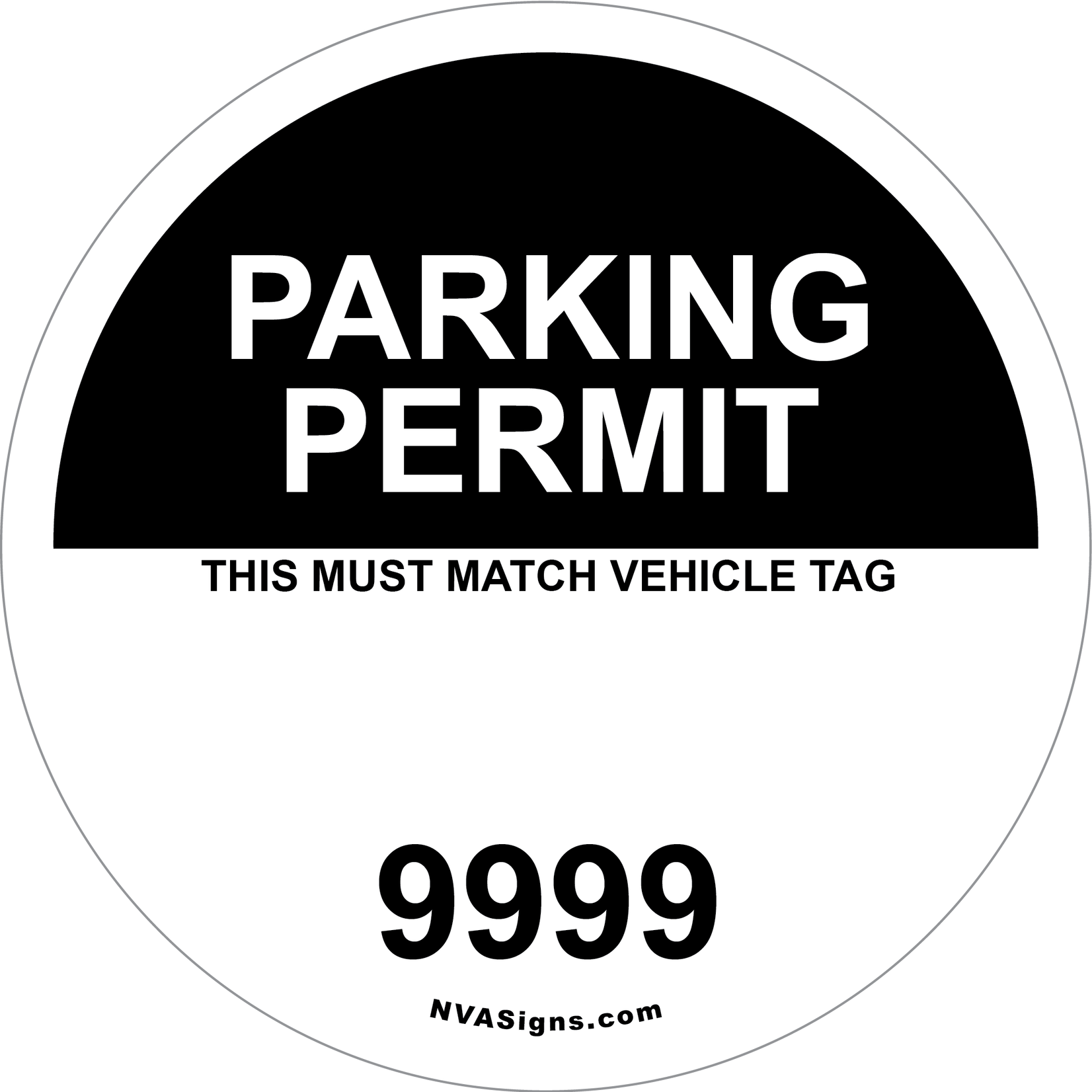 Standard Half Color Circle Permit w/Tag