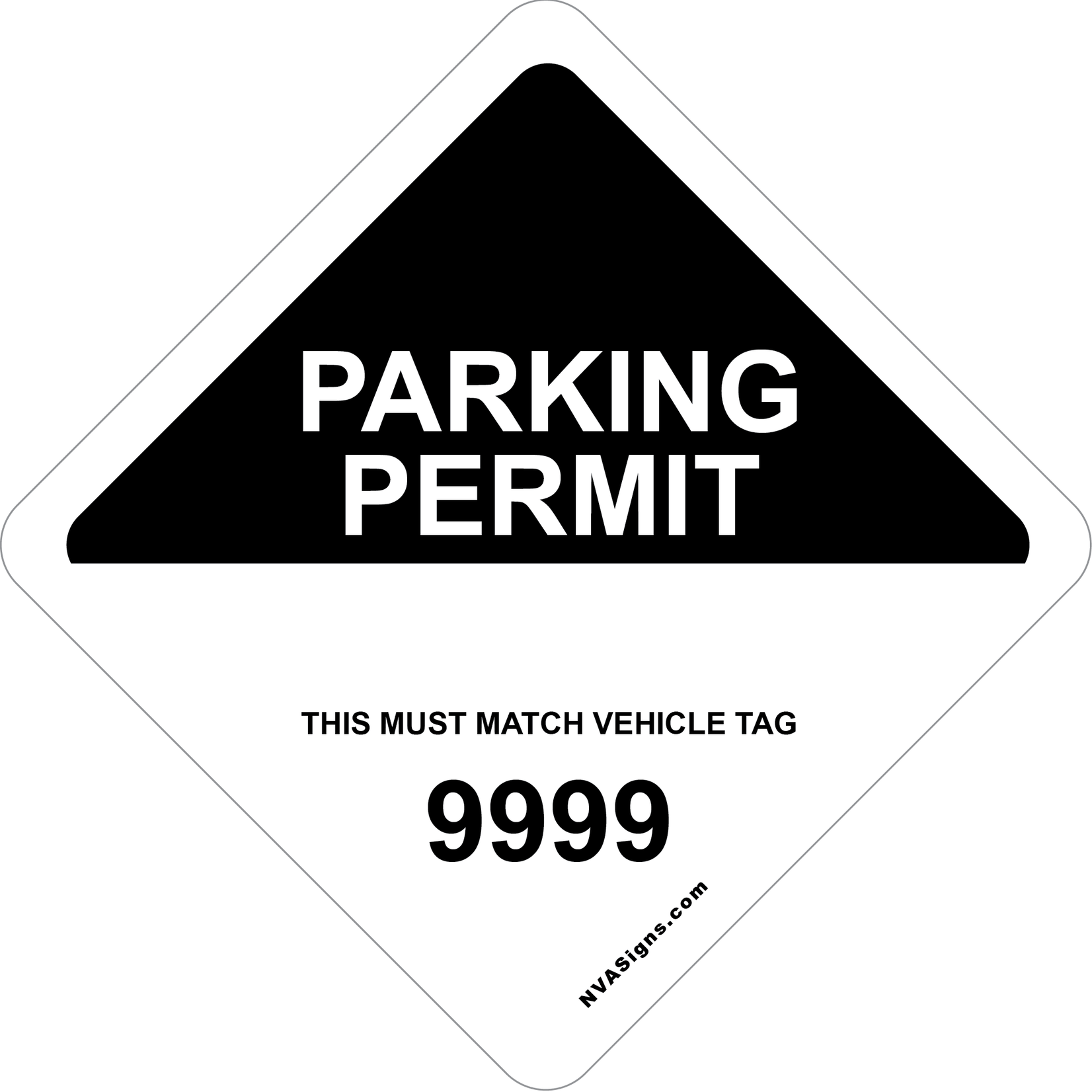 Standard Half Color Diamond Permit w/Tag