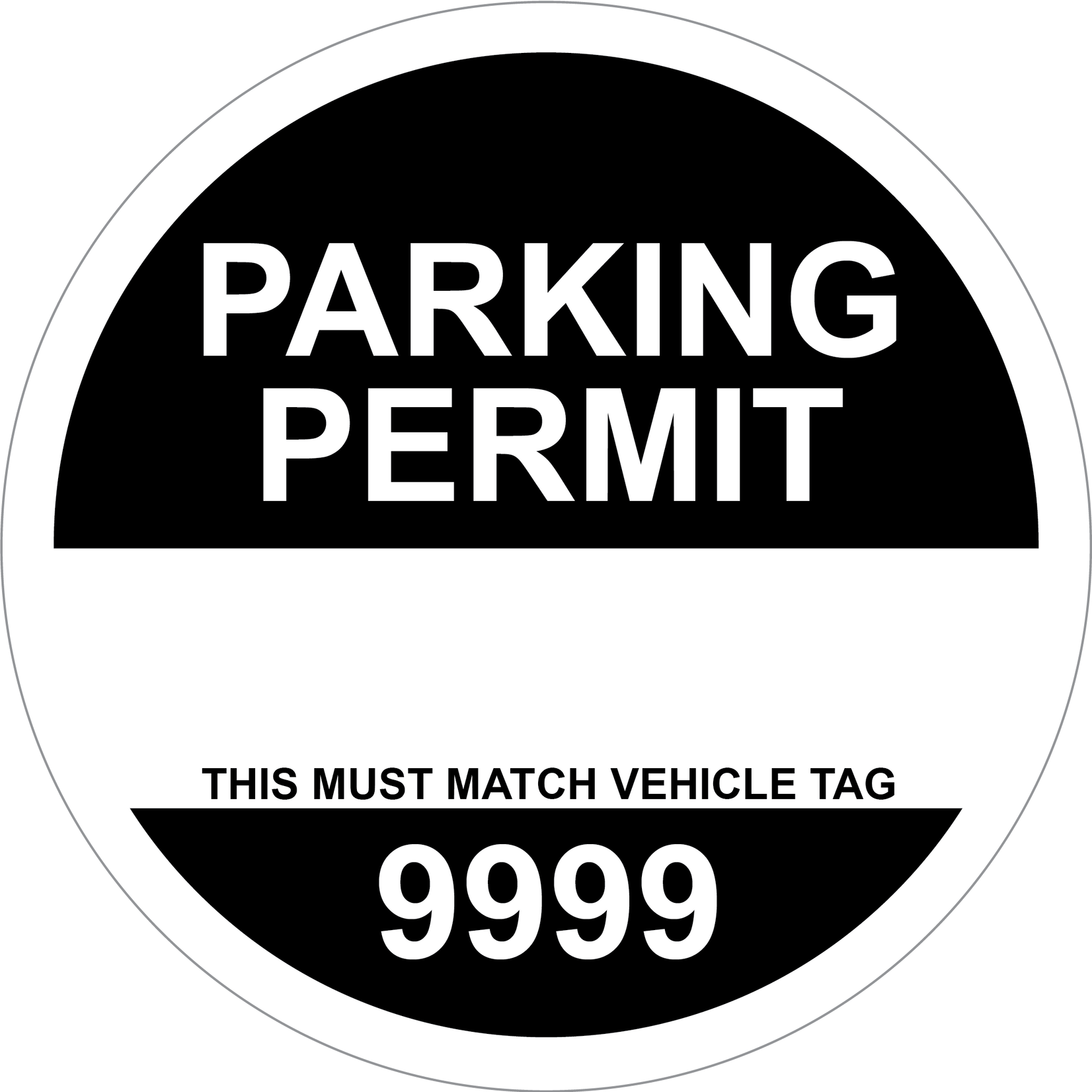 Standard Full Color Circle Permit w/Tag