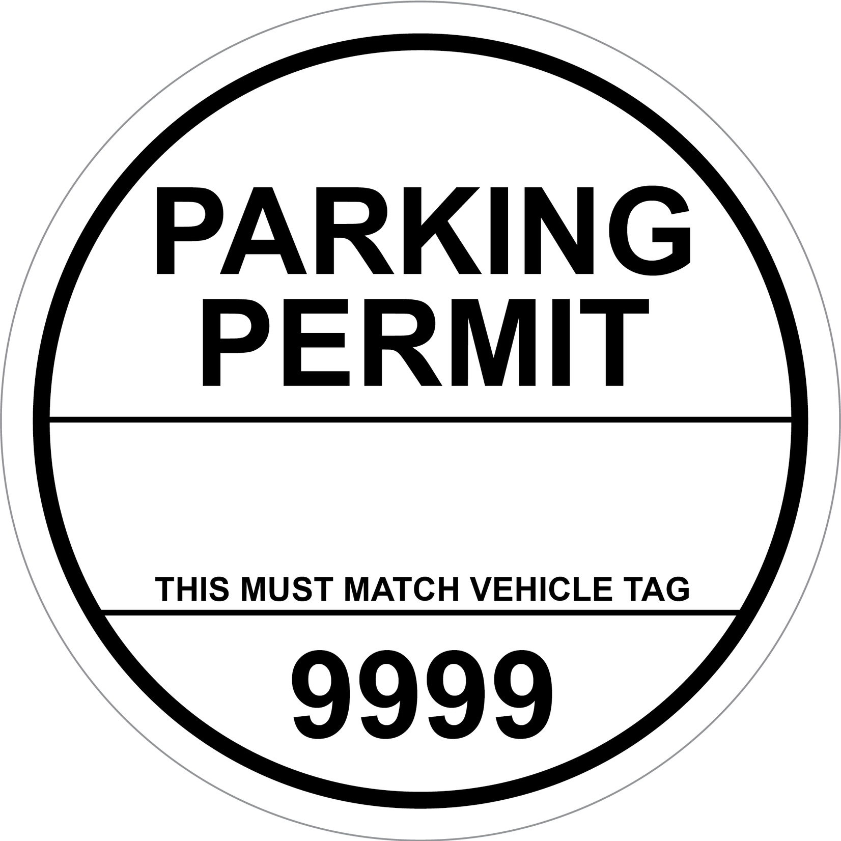 Standard Simple Circle Permit w/Tag