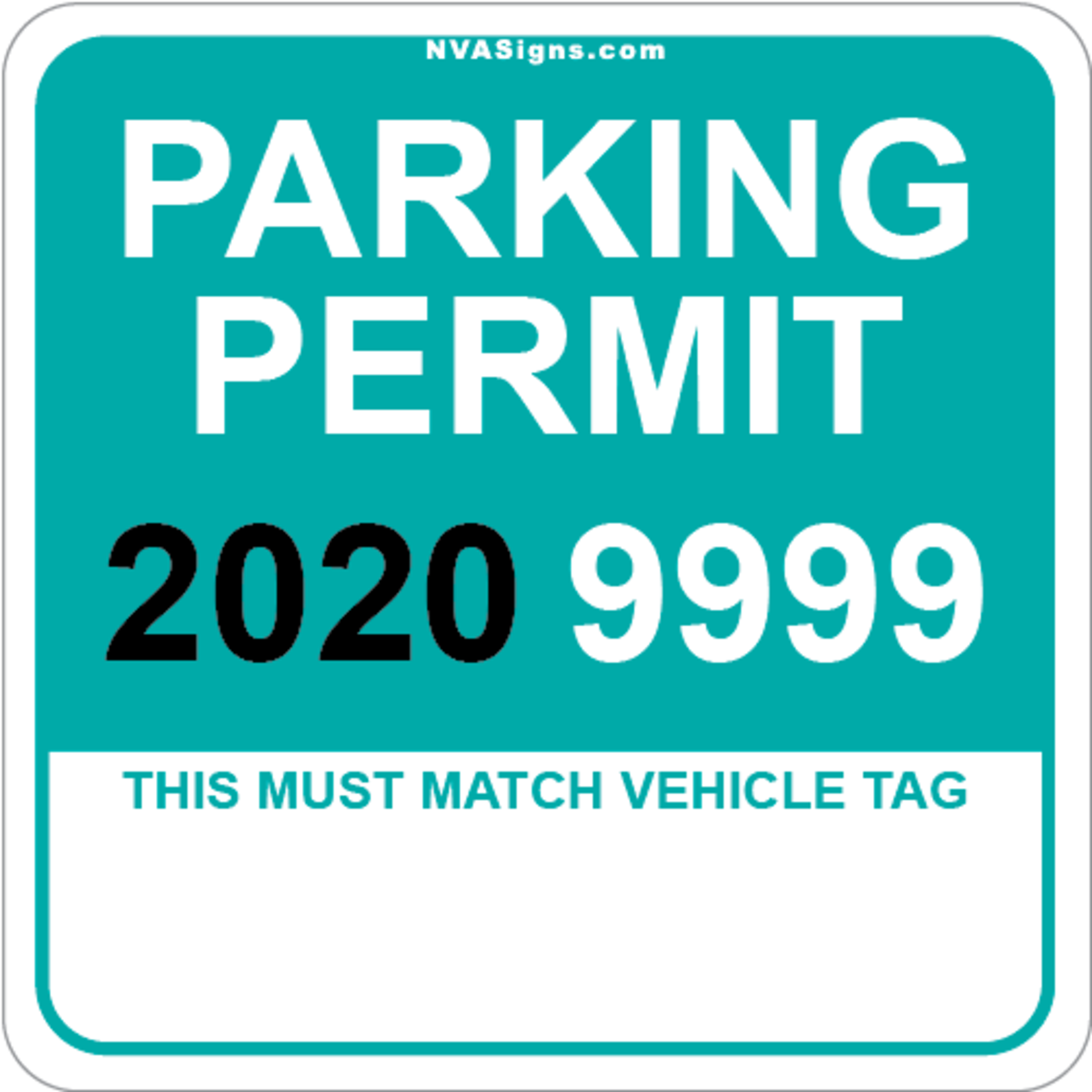 Custom Full Color Square Permit w/Tag