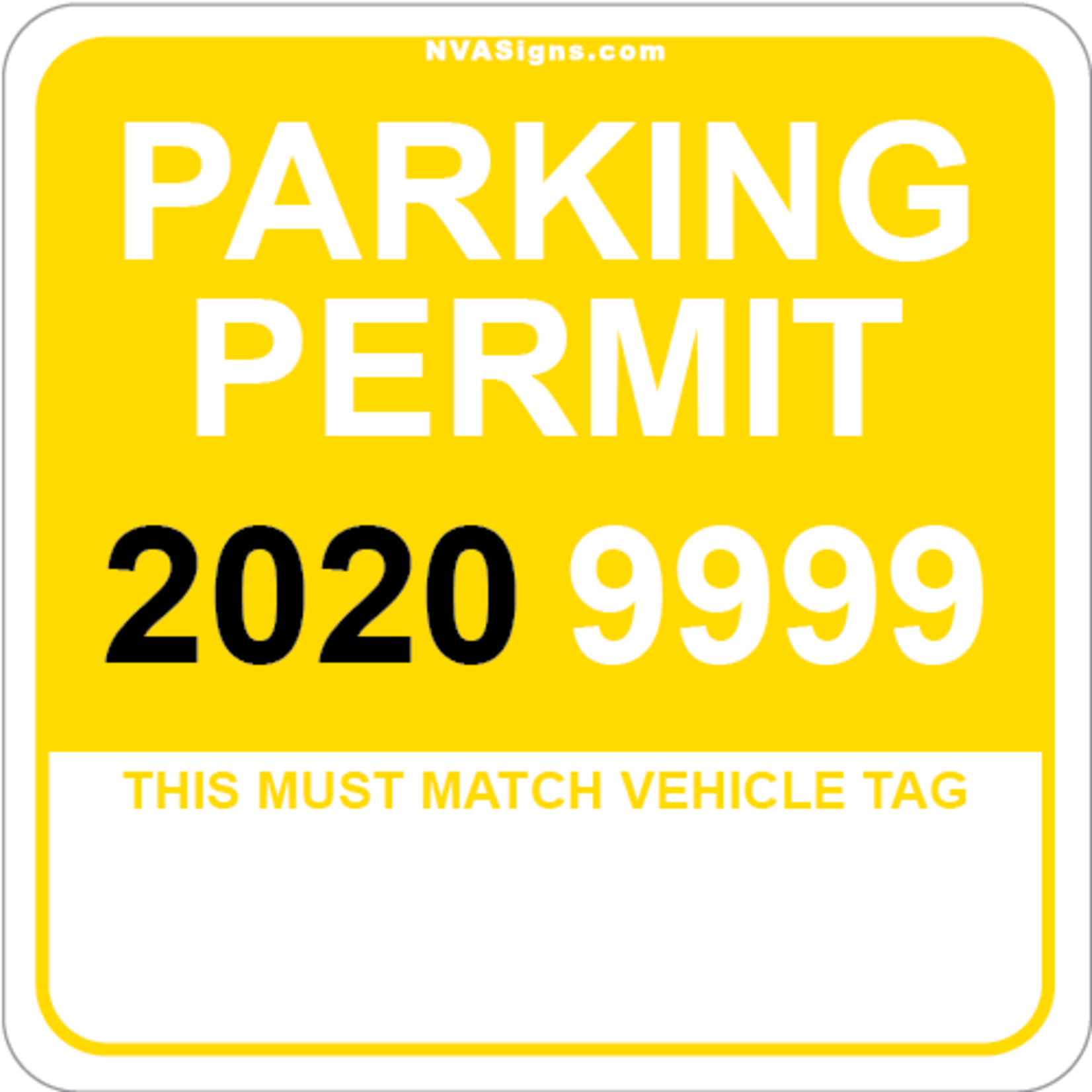 Custom Full Color Square Permit w/Tag