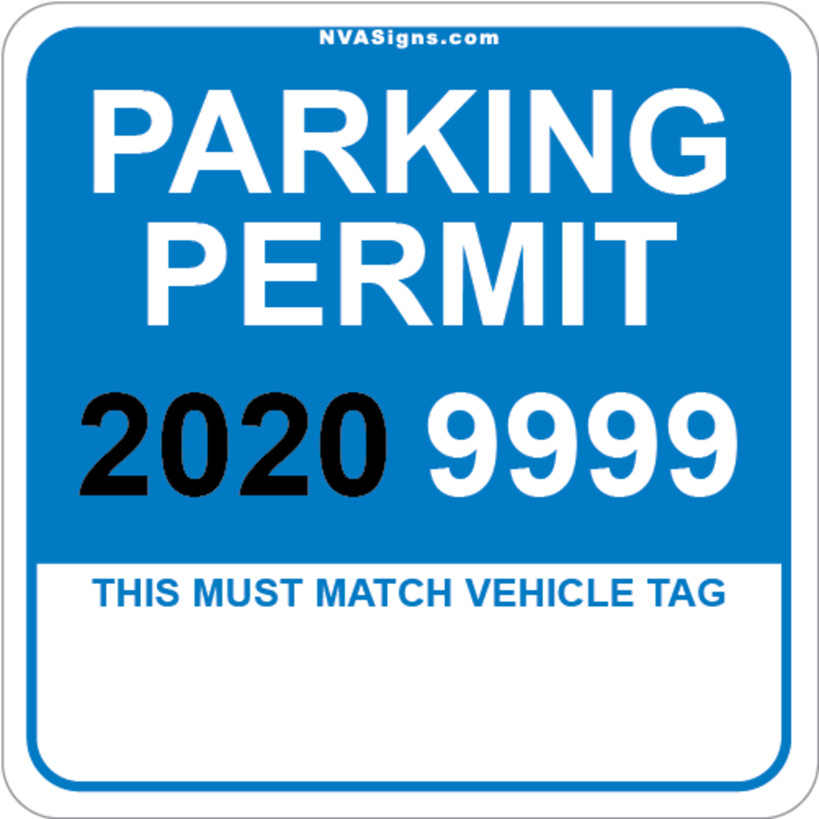 Custom Full Color Square Permit w/Tag