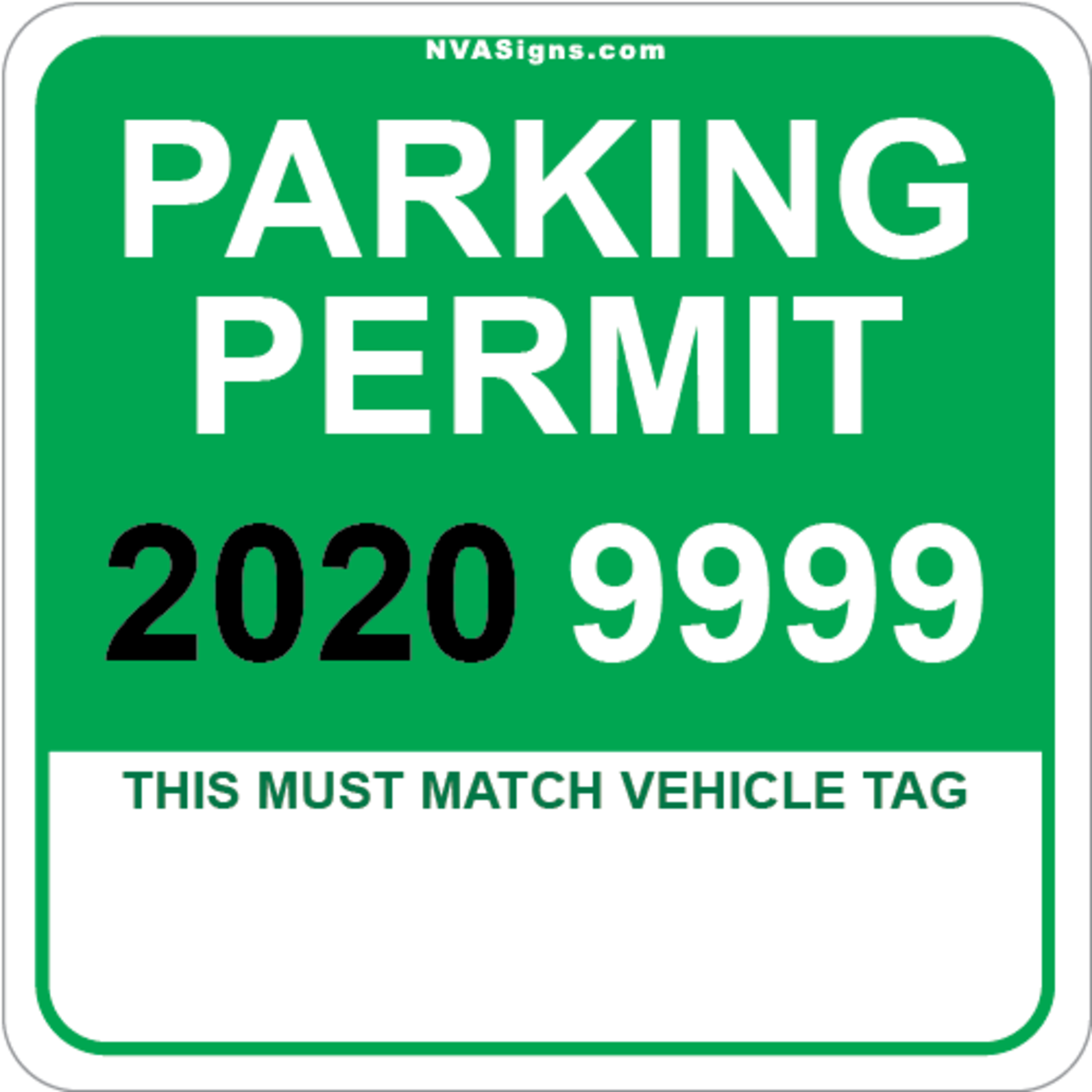 Custom Full Color Square Permit w/Tag