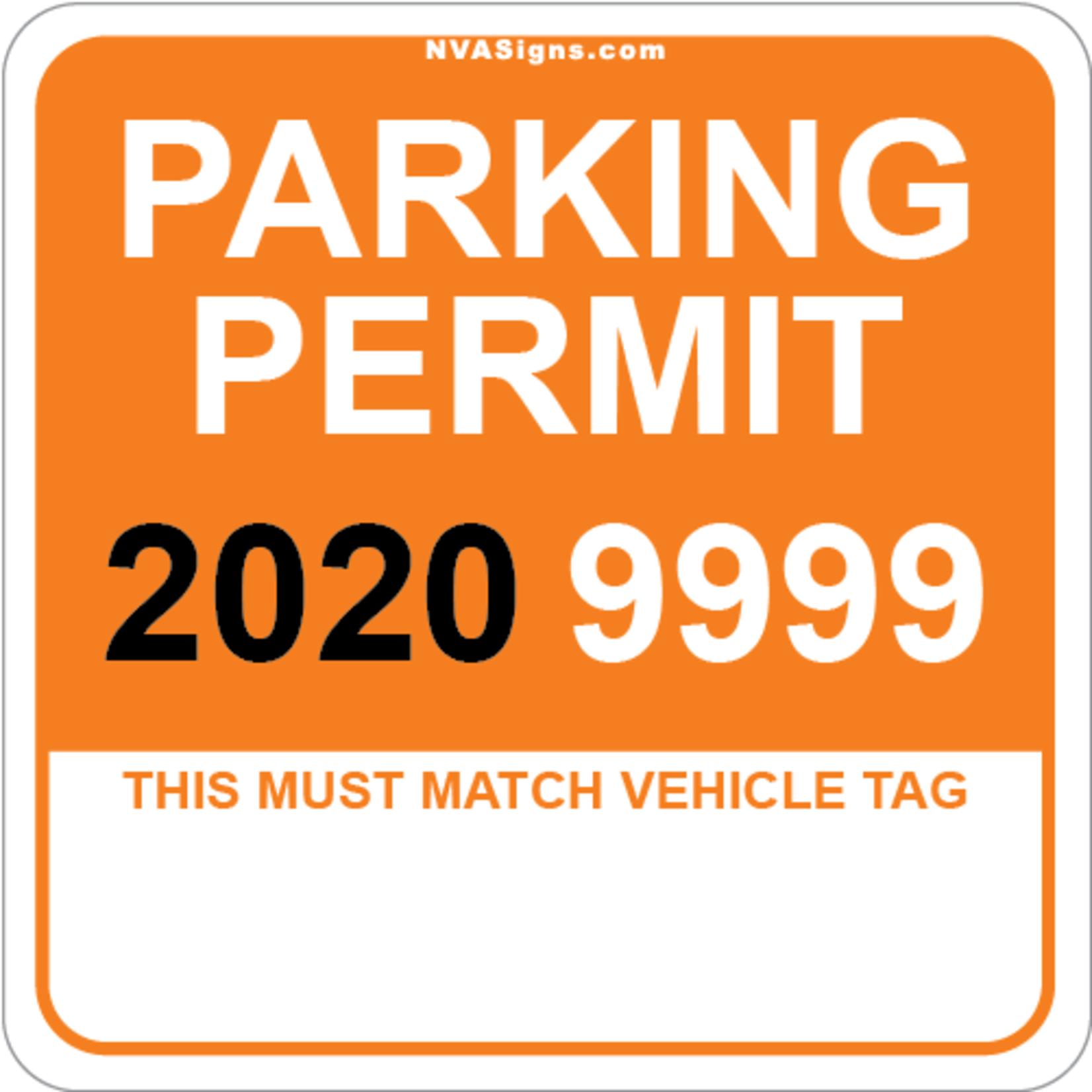 Custom Full Color Square Permit w/Tag