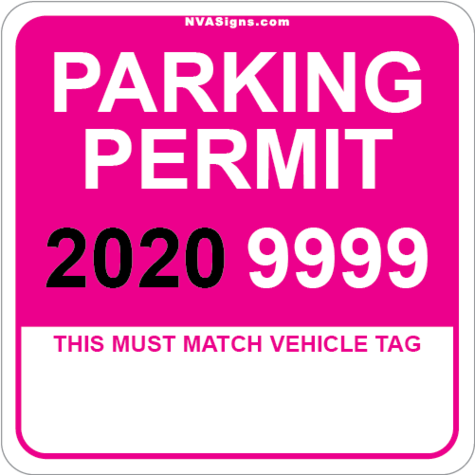Custom Full Color Square Permit w/Tag