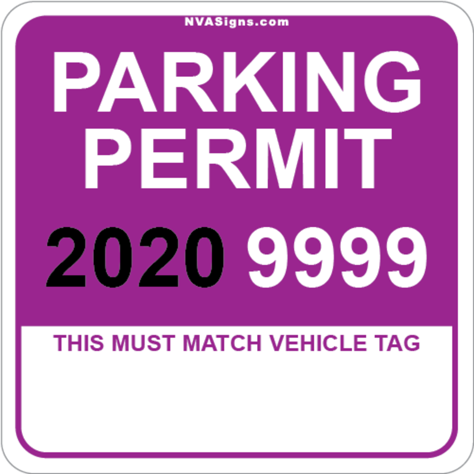 Custom Full Color Square Permit w/Tag