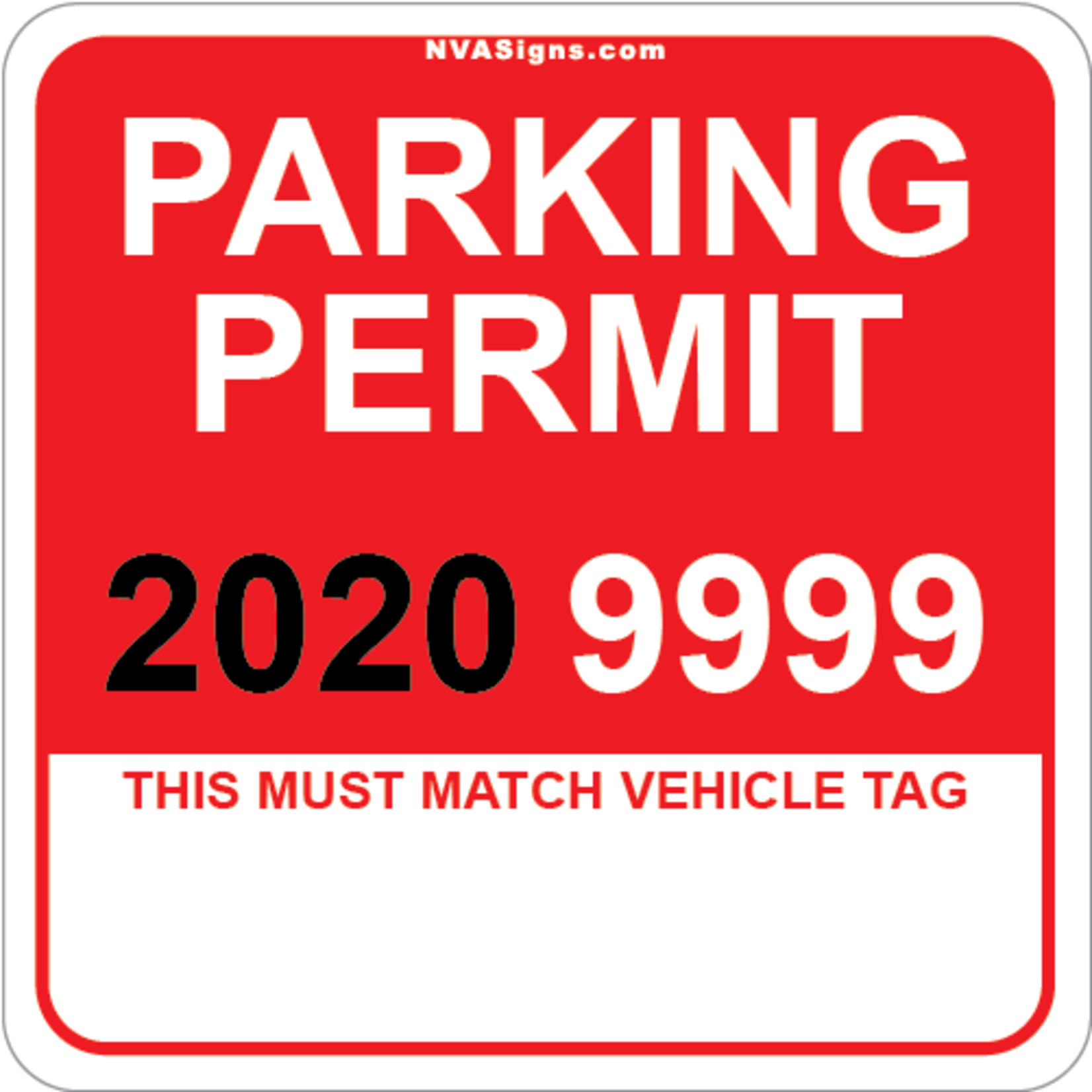 Custom Full Color Square Permit w/Tag