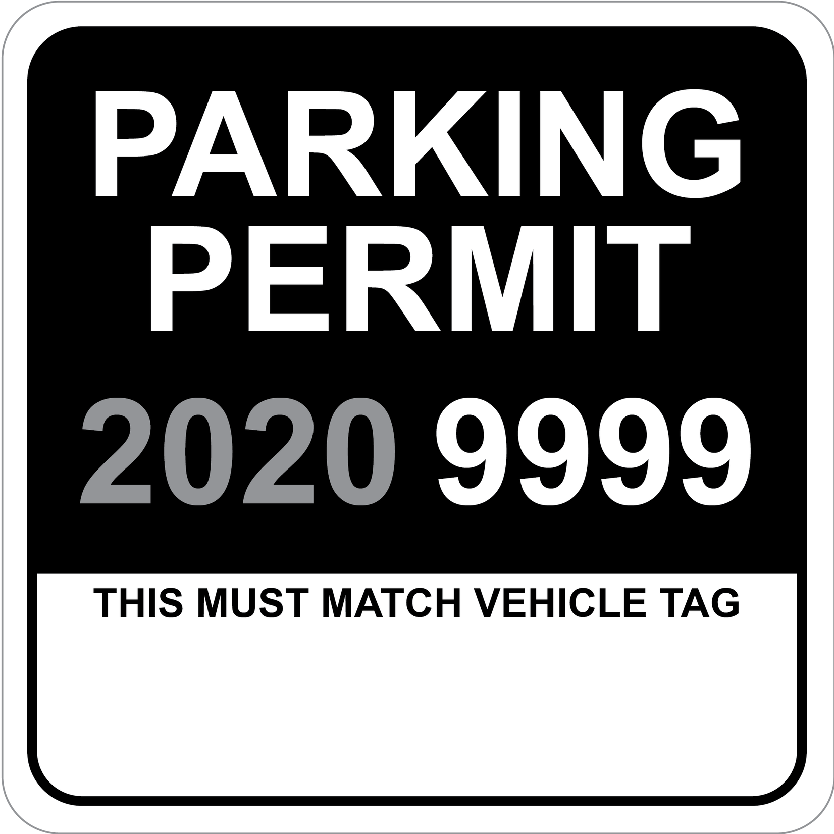Custom Full Color Square Permit w/Tag
