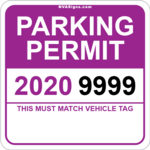 Custom Half Color Square Permit w/Tag