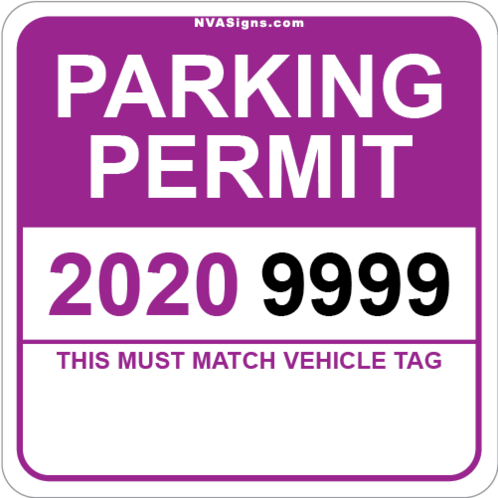 Custom Half Color Square Permit w/Tag