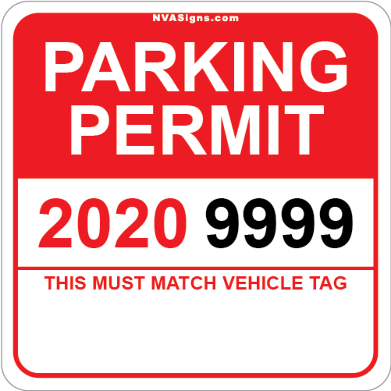 Custom Half Color Square Permit w/Tag