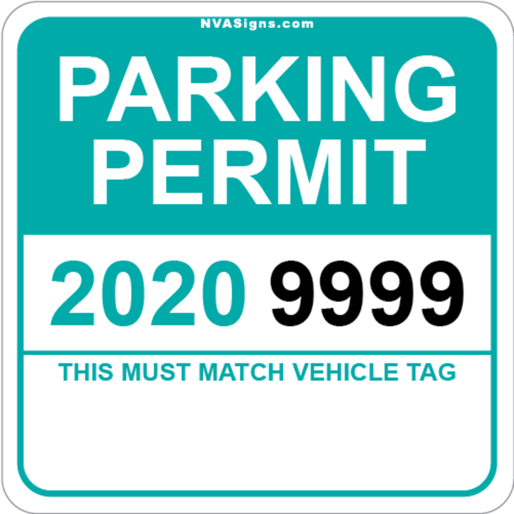 Custom Half Color Square Permit w/Tag