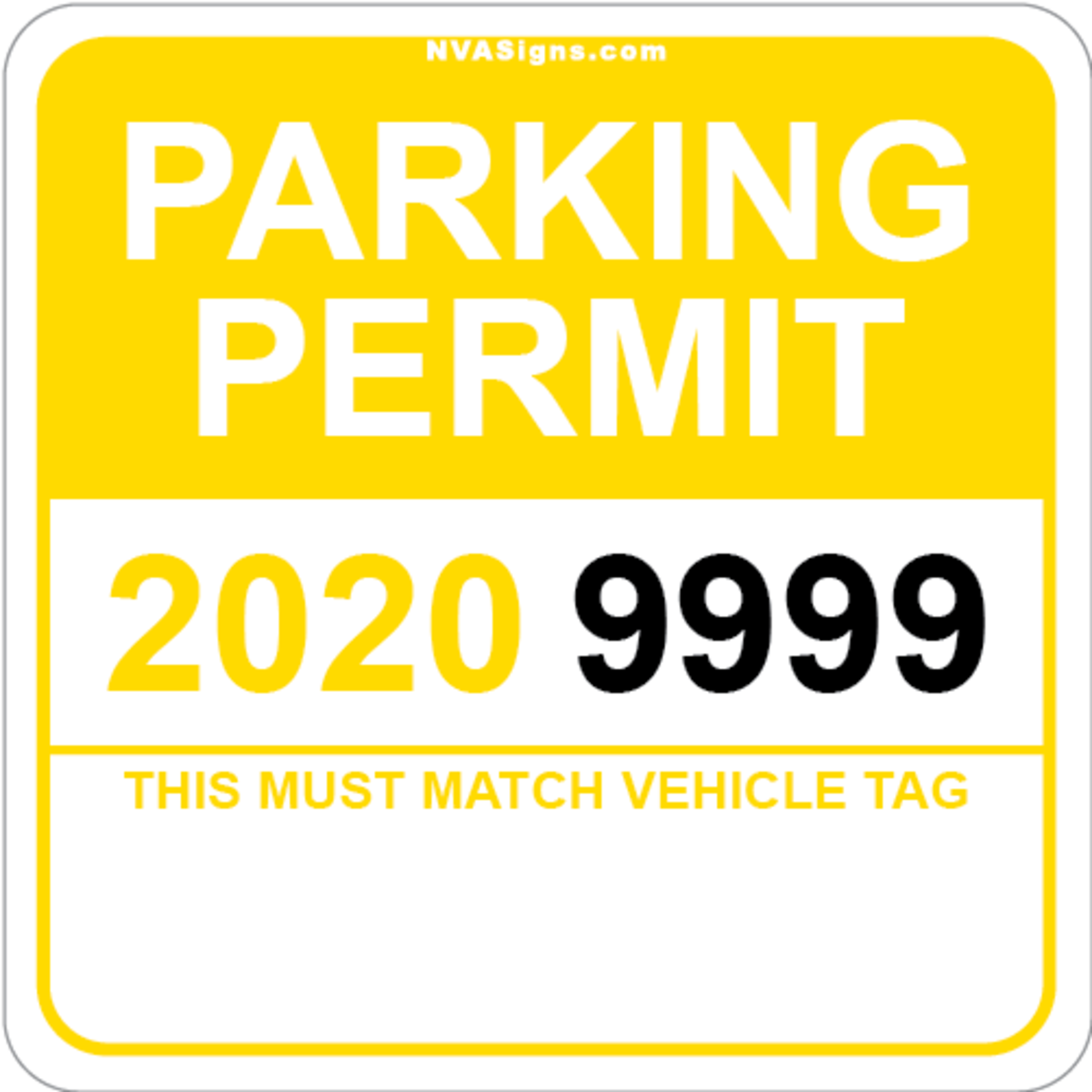 Custom Half Color Square Permit w/Tag