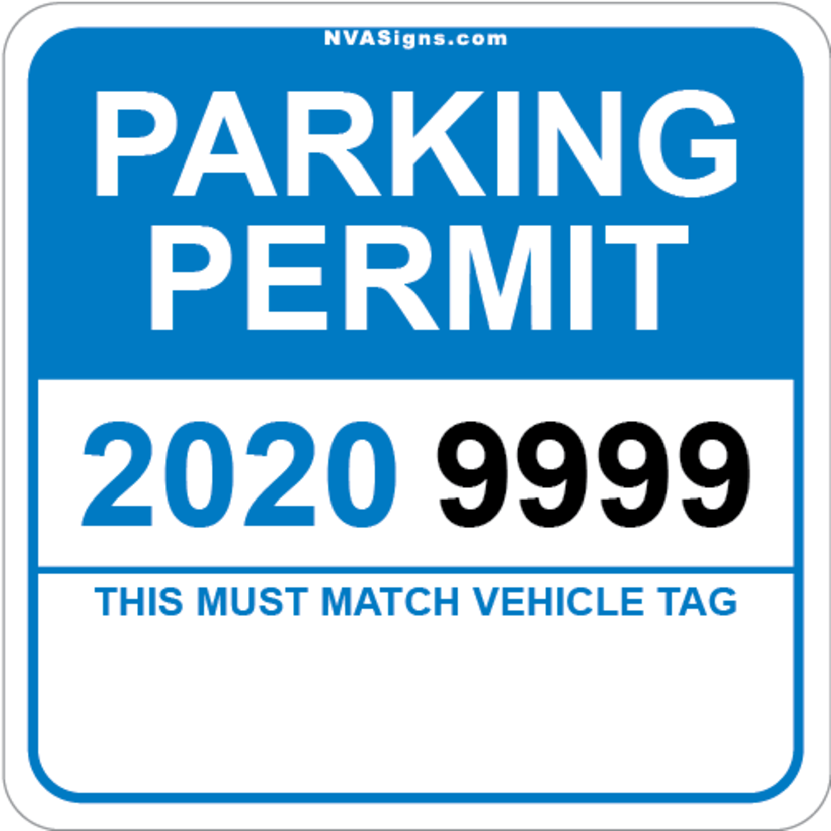 Custom Half Color Square Permit w/Tag