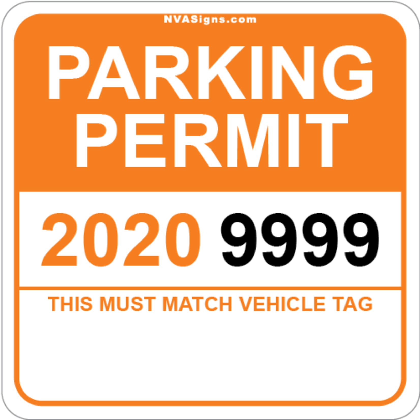 Custom Half Color Square Permit w/Tag