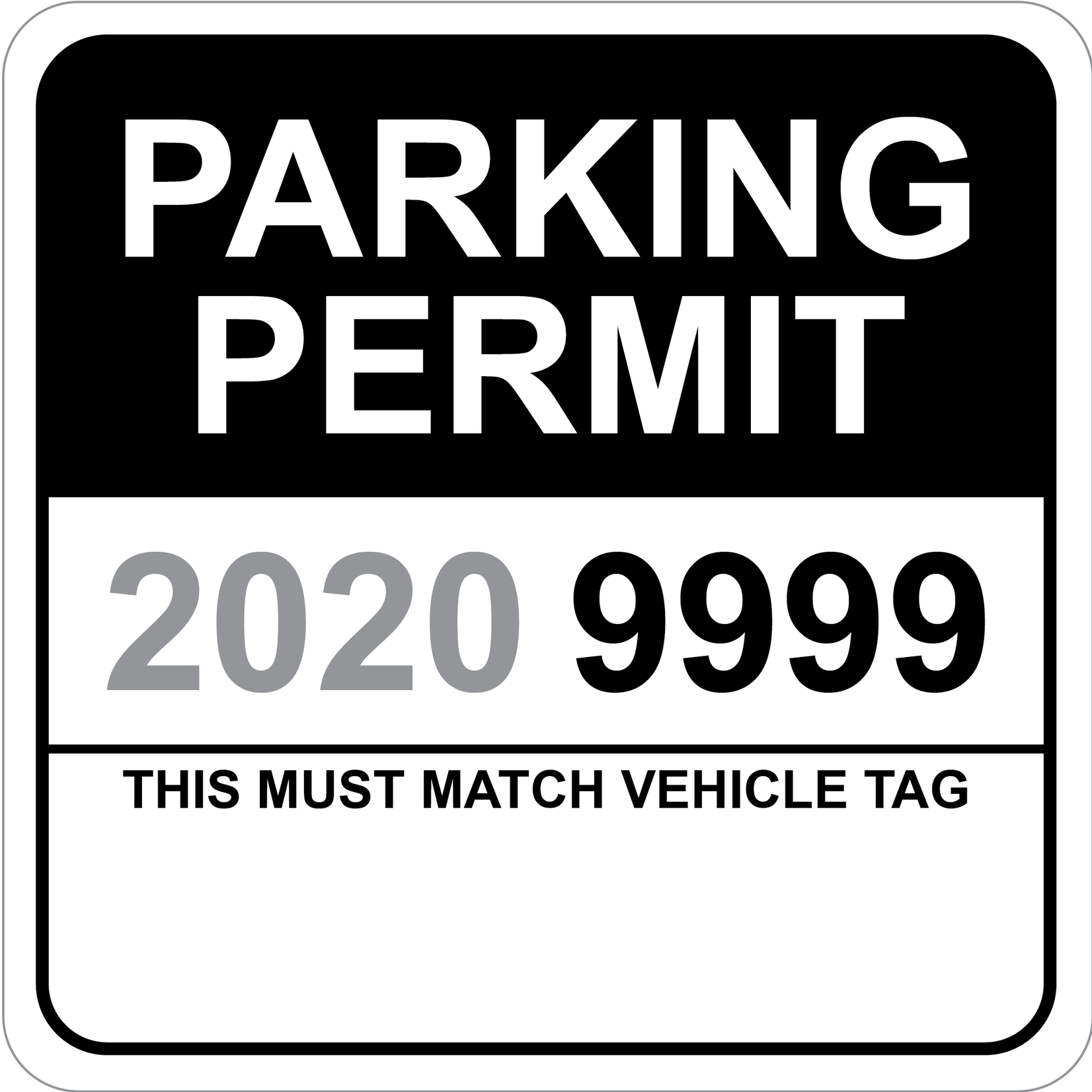 Custom Half Color Square Permit w/Tag