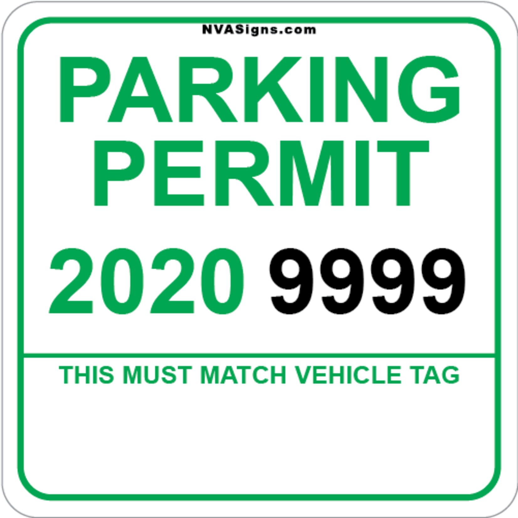 Custom Simple Square Permit w/Tag